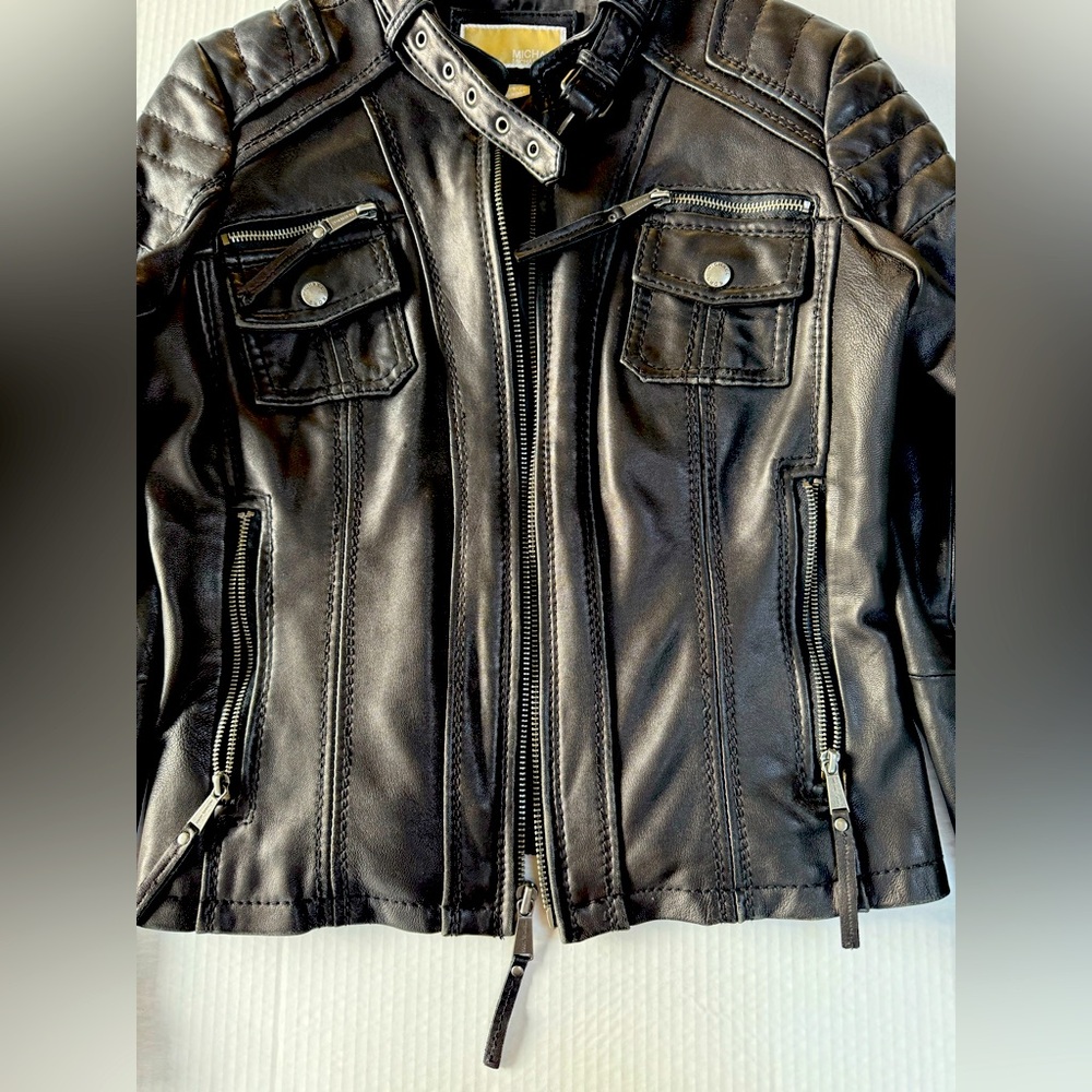 Michael Kors Leather moto Jacket Small-Like new